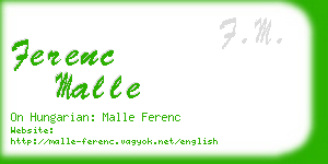 ferenc malle business card